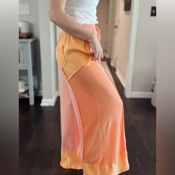 POL FEELING BREEZY WIDE LEG TEXTURED PALAZZO PANTS NWOT - Picture 2 of 7